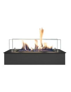 Bruciatore Bioetanolo Manuale British Fires Serie 4114L NERO CON BORDO 41x14 INCASSO