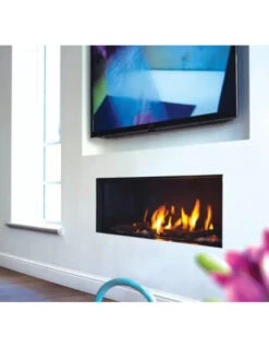 Camino A Gas Luxury British Fires Serie Linea 110 CON TELECOMANDO SYMAX MULTIFUNZIONE, ECO MODE