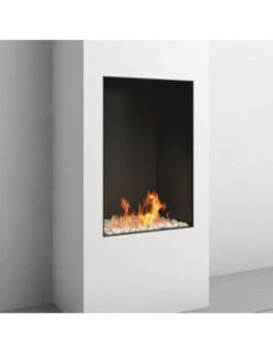 Camino A Gas Luxury British Fires Serie Linea 60X80 CON TELECOMANDO SYMAX MULTIFUNZIONE, ECO MODE