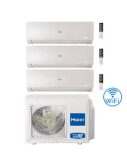 Climatizzatore Condizionatore Haier Flexis-Mw R32 Wifi Trial Split Inverter 9000 + 9000 + 18000 BTU Con U.E. 3U70S2SR2FA Classe A++/A+