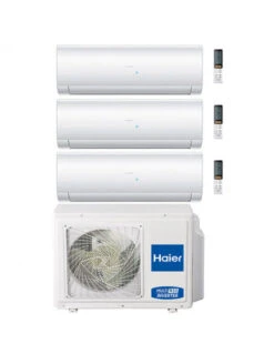 Climatizzatore Condizionatore Haier Ies R32 Trial Split Inverter 9000 + 9000 + 12000 BTU Con U.E. 3U55S2SR2FA Classe A++/A+