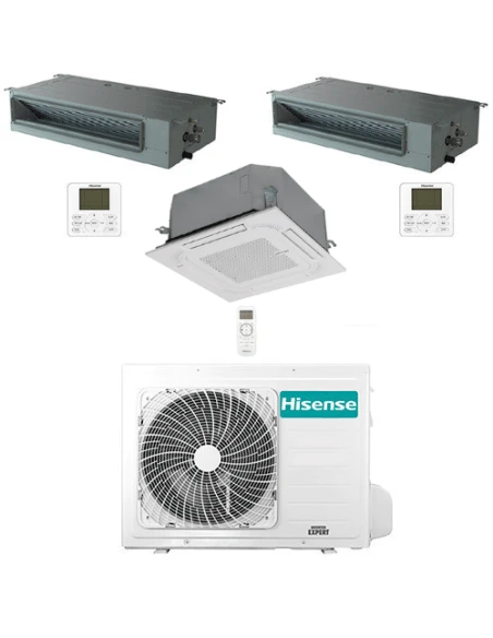 Climatizzatore Condizionatore Hisense Canalizzabile Più Cassetta R32 Trial Split Inverter 9000 + 9000 + 9000 BTU Con U.E. 3AMW72U4RJC Classe A++/A+ 3 Climatizzatore Condizionatore Hisense Canalizzabile Più Cassetta R32 Trial Split Inverter 9000 + 9000 + 9000 BTU Con U.E. 3AMW72U4RJC Classe A++/A+
