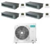 Climatizzatore Condizionatore Hisense Canalizzabile R32 Quadri Split Inverter 9000 + 9000 + 12000 + 12000 BTU Con U.E. 5AMW105U4RQC Classe A++/A+