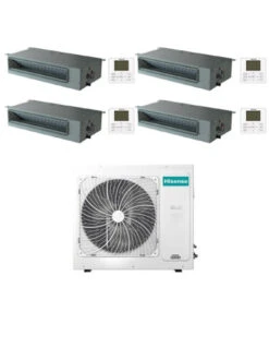 Climatizzatore Condizionatore Hisense Canalizzabile R32 Quadri Split Inverter 9000 + 9000 + 12000 + 12000 BTU Con U.E. 5AMW105U4RQC Classe A++/A+