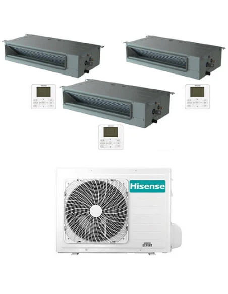 Climatizzatore Condizionatore Hisense Canalizzabile R32 Trial Split Inverter 12000 + 12000 + 12000 BTU Con U.E. 3AMW72U4RJC Classe A++/A+ 3 Climatizzatore Condizionatore Hisense Canalizzabile R32 Trial Split Inverter 12000 + 12000 + 12000 BTU Con U.E. 3AMW72U4RJC Classe A++/A+