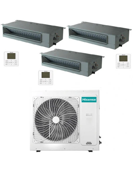 Climatizzatore Condizionatore Hisense Canalizzabile R32 Trial Split Inverter 9000 + 9000 + 12000 BTU Con U.E. 3AMW72U4RJC NOVITÁ Classe A++/A+ 3 Climatizzatore Condizionatore Hisense Canalizzabile R32 Trial Split Inverter 9000 + 9000 + 12000 BTU Con U.E. 3AMW72U4RJC NOVITÁ Classe A++/A+