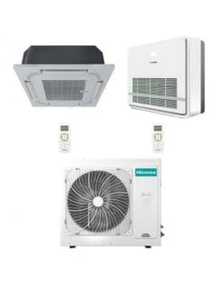 Climatizzatore Condizionatore Hisense Console Più Cassetta 4 Vie R32 Dual Split Inverter 12000 + 18000 BTU Con U.E. 3AMW62U4RJC Classe A++/A+