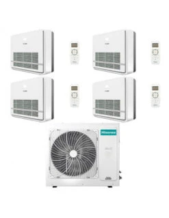 Climatizzatore Condizionatore Hisense Console R32 Quadri Split Inverter 9000 + 9000 + 9000 + 9000 BTU Con U.E. 4AMW81U4RAA NOVITÁ Classe A++/A+