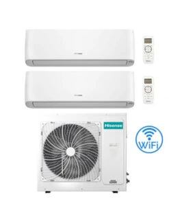 Climatizzatore Condizionatore Hisense Energy Pro Plus (Hi Energy) Wifi R32 Dual Split Inverter 9000 + 12000 BTU Con U.E. 3AMW62U4RJC Classe A++/A+