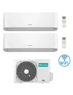 Climatizzatore Condizionatore Hisense Energy Pro Plus (Hi Energy) Wifi R32 Dual Split Inverter 9000 + 9000 BTU Con U.E. 2AMW35U4RRA Classe A++/A+