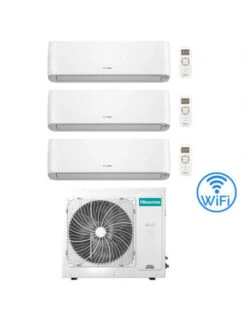 Climatizzatore Condizionatore Hisense Energy Pro Plus (Hi Energy) Wifi R32 Trial Split Inverter 9000 + 9000 + 9000 BTU Con U.E. 3AMW62U4RJC Classe A++/A+