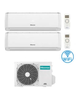 Climatizzatore Condizionatore Hisense Energy Pro Wifi Dual Split Inverter 12000 + 12000 BTU Con U.E. 2AMW52U4RXC Classe A++/A+