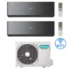 Climatizzatore Condizionatore Hisense Energy Pro X BLACK Con Wifi R32 Dual Split Inverter 12000 + 18000 BTU Con U.E. 3AMW72U4RJC Classe A++/A+
