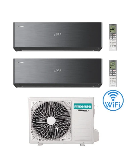 Climatizzatore Condizionatore Hisense Energy Pro X BLACK Con Wifi R32 Dual Split Inverter 9000 + 9000 BTU Con U.E. 2AMW42U4RGC Classe A++/A+ 3 Climatizzatore Condizionatore Hisense Energy Pro X BLACK Con Wifi R32 Dual Split Inverter 9000 + 9000 BTU Con U.E. 2AMW42U4RGC Classe A++/A+