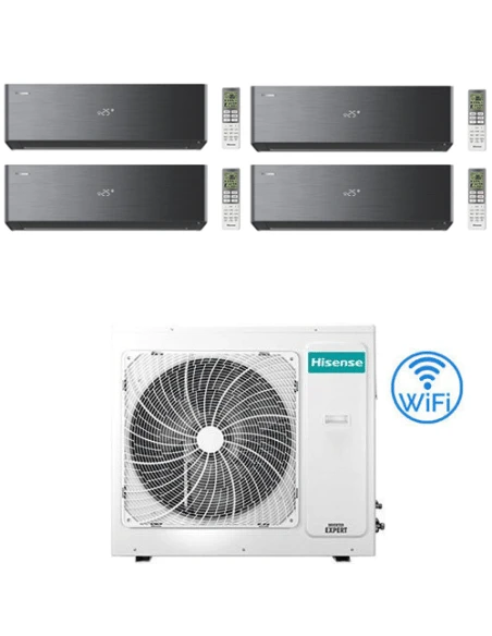 Climatizzatore Condizionatore Hisense Energy Pro X BLACK Con Wifi R32 Quadri Split Inverter 12000 + 12000 + 12000 + 12000 BTU Con U.E. 4AMW105U4RAA Classe A++/A+ 3 Climatizzatore Condizionatore Hisense Energy Pro X BLACK Con Wifi R32 Quadri Split Inverter 12000 + 12000 + 12000 + 12000 BTU Con U.E. 4AMW105U4RAA Classe A++/A+
