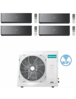 Climatizzatore Condizionatore Hisense Energy Pro X BLACK Con Wifi R32 Quadri Split Inverter 9000 + 9000 + 12000 + 12000 BTU Con U.E. 5AMW105U4RQC