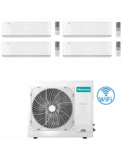 Climatizzatore Condizionatore Hisense Energy Pro X Wifi R32 Quadri Split Inverter 9000 + 9000 + 12000 + 12000 BTU Con U.E. 4AMW105U4RAA Classe A++/A+