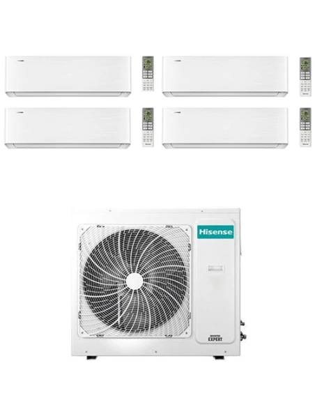 Climatizzatore Condizionatore Hisense Energy Pro X Wifi R32 Quadri Split Inverter 9000 + 9000 + 12000 + 18000 BTU Con U.E. 4AMW105U4RAA Classe A++/A+ 4 Climatizzatore Condizionatore Hisense Energy Pro X Wifi R32 Quadri Split Inverter 9000 + 9000 + 12000 + 18000 BTU Con U.E. 4AMW105U4RAA Classe A++/A+ - immagine 2