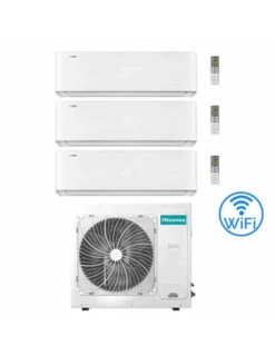 Climatizzatore Condizionatore Hisense Energy Pro X Wifi R32 Trial Split Inverter 12000 + 12000 + 12000 BTU Con U.E. 4AMW81U4RJC Classe A++/A+