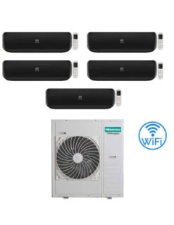 Climatizzatore Condizionatore Hisense Apple Pie PRO Wi-Fi R32 Penta Split Inverter 9000 + 9000 + 12000 + 12000 + 12000 BTU Con U.E. 5AMW125U4RTA