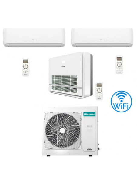 Climatizzatore Condizionatore Hisense R32 Trial Split Inverter Hi Comfort Wifi Più Console 9000 + 9000 + 18000 BTU Con U.E. 4AMW81U4RJC Classe A++/A+ 3 Climatizzatore Condizionatore Hisense R32 Trial Split Inverter Hi Comfort Wifi Più Console 9000 + 9000 + 18000 BTU Con U.E. 4AMW81U4RJC Classe A++/A+