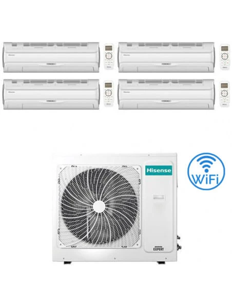 Climatizzatore Condizionatore Hisense Silentium Pro Wifi Quadri Split Inverter 9000 + 9000 + 12000 + 12000 BTU Con U.E. 4AMW105U4RAA Classe A++/A+ 3 Climatizzatore Condizionatore Hisense Silentium Pro Wifi Quadri Split Inverter 9000 + 9000 + 12000 + 12000 BTU Con U.E. 4AMW105U4RAA Classe A++/A+