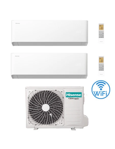 Climatizzatore Condizionatore Hisense Uni HB Wifi R32 Dual Split Inverter 7000 + 12000 BTU Con U.E. 2AMW42U4RGC Classe A++/A+ 3 Climatizzatore Condizionatore Hisense Uni HB Wifi R32 Dual Split Inverter 7000 + 12000 BTU Con U.E. 2AMW42U4RGC Classe A++/A+