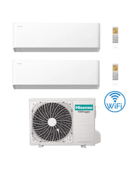 Climatizzatore Condizionatore Hisense Uni HB Wifi R32 Dual Split Inverter 9000 + 9000 BTU Con U.E. 2AMW35U4RGC Classe A++/A+ 3 Climatizzatore Condizionatore Hisense Uni HB Wifi R32 Dual Split Inverter 9000 + 9000 BTU Con U.E. 2AMW35U4RGC Classe A++/A+