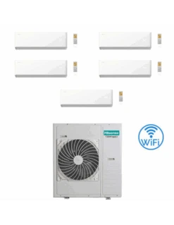 Climatizzatore Condizionatore Hisense Uni HB Wifi R32 Penta Split Inverter 9000 + 9000 + 9000 + 9000 + 9000 BTU Con U.E. 5AMW125U4RTA