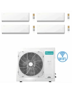 Climatizzatore Condizionatore Hisense Uni HB Wifi R32 Quadri Split Inverter 7000 + 9000 + 9000 + 12000 BTU Con U.E. 4AMW105U4RAA Classe A++/A+