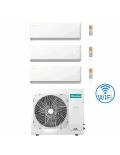 Climatizzatore Condizionatore Hisense Uni HB Wifi R32 Trial Split Inverter 7000 + 12000 + 12000 BTU Con U.E. 3AMW72U4RJC Classe A++/A+
