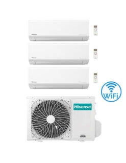 Climatizzatore Condizionatore Inverter Hisense Energy Ultra Wifi R32 Trial Split 7000 + 9000 + 9000 BTU Con U.E. 3AMW52U4RJC Classe A++/A+