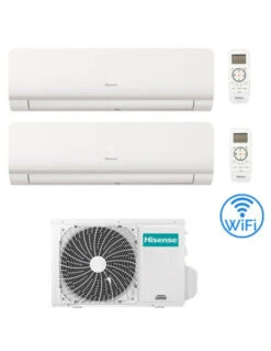 Climatizzatore Condizionatore Inverter Hisense New Energy Wifi R32 Dual Split 9000 + 9000 BTU Con U.E. 2AMW42U4RGC Classe A++/A+