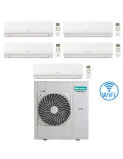 Climatizzatore Condizionatore Inverter Hisense New Energy Wifi R32 Penta Split 9000 + 9000 + 9000 + 12000 + 12000 BTU Con U.E. 5AMW125U4RTA