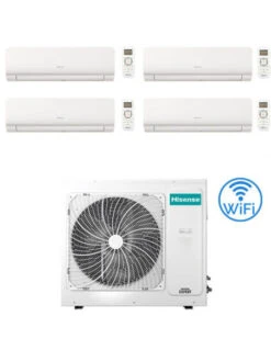 Climatizzatore Condizionatore Inverter Hisense New Energy Wifi R32 Quadri Split 9000 + 9000 + 9000 + 12000 BTU Con U.E. 4AMW81U4RAA Classe A++/A+