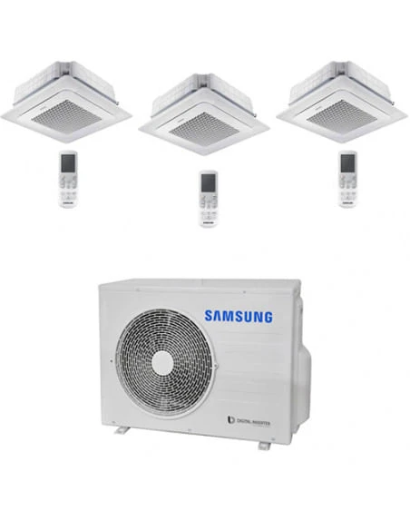 Climatizzatore Condizionatore Inverter Trial Split R32 Samsung Mini Cassetta 4 Vie Windfree 9000 + 9000 + 12000 BTU Con U.E. AJ052TXJ3KG/EU Classe A+++/A++ 3 Climatizzatore Condizionatore Inverter Trial Split R32 Samsung Mini Cassetta 4 Vie Windfree 9000 + 9000 + 12000 BTU Con U.E. AJ052TXJ3KG/EU Classe A+++/A++