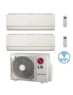 Climatizzatore Condizionatore LG Artcool Color UVnano R32 Wifi Finitura Opaca Avorio Dual Split Inverter 9000 + 12000 BTU Con U.E. MU2R17 Classe A+++/A++