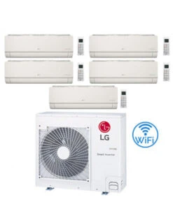 Climatizzatore Condizionatore LG Artcool Color UVnano R32 Wifi Finitura Opaca Avorio Penta Split Inverter 9000 + 9000 + 9000 + 9000 + 9000 BTU Con U.E. MU5R30 Classe A++/A+