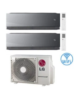 Climatizzatore Condizionatore LG Artcool Mirror AI Air R32 Wifi Dual Split Inverter 9000 + 9000 BTU Con U.E. MU2R15 Classe A+++/A++ NOVITA' 2025