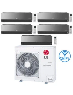 Climatizzatore Condizionatore LG Artcool Mirror UVnano R32 Wifi Penta Split Inverter 9000 + 9000 + 9000 + 9000 + 12000 BTU Con U.E. MU5R30 Classe A++/A+
