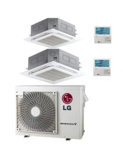 Climatizzatore Condizionatore LG Cassetta 4 Vie R32 Dual Split Inverter 9000 + 18000 BTU Con U.E. MU3R19 NOVITÁ Classe A+++/A++