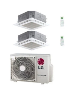 Climatizzatore Condizionatore LG Cassetta 4 Vie R32 Dual Split Inverter 9000 + 9000 BTU Con U.E. MU3R19 NOVITÁ Classe A+++/A++
