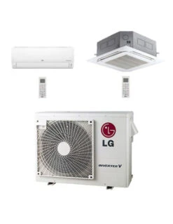 Climatizzatore Condizionatore LG Deluxe UV Nano + Cassetta 4 Vie R32 Dual Split Inverter 12000 + 12000 BTU Con U.E. MU4R25 NOVITÁ Classe A++/A+