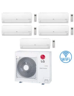 Climatizzatore Condizionatore LG Deluxe UVnano R32 Wifi Penta Split Inverter 7000 + 7000 + 7000 + 7000 + 9000 BTU Con U.E. MU5R30 Classe A++/A+