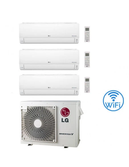 Climatizzatore Condizionatore LG Deluxe UVnano R32 Wifi Trial Split Inverter 9000 + 12000 + 12000 BTU Con U.E. MU3R21 Classe A+++/A+ 3 Climatizzatore Condizionatore LG Deluxe UVnano R32 Wifi Trial Split Inverter 9000 + 12000 + 12000 BTU Con U.E. MU3R21 Classe A+++/A+