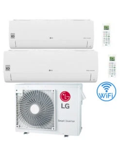 Climatizzatore Condizionatore LG Libero Smart R32 Wifi Dual Split Dual Inverter 9000 + 18000 BTU Con U.E. MU4R27 NOVITÁ Classe A++/A+