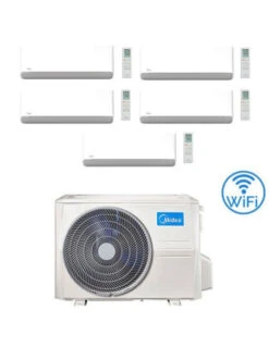 Climatizzatore Condizionatore Midea Breezeless-E Wifi R32 Penta Split 9000 + 9000 + 9000 + 9000 + 9000 BTU Con U.E. M5OE-42HFN8-Q INVERTER Classe A++/A+
