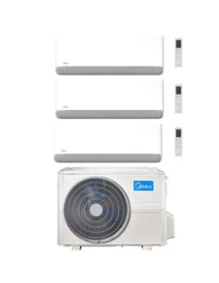 Climatizzatore Condizionatore Midea Breezeless-E Wifi R32 Trial Split 9000 + 9000 + 9000 BTU Con U.E. M3OA-27HFN8-Q INVERTER Classe A++/A+