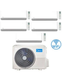 Climatizzatore Condizionatore Midea Breezeless R32 Penta Split 9000 + 9000 + 9000 + 12000 + 12000 BTU Con U.E. M5OE-42HFN8-Q INVERTER Classe A++/A+