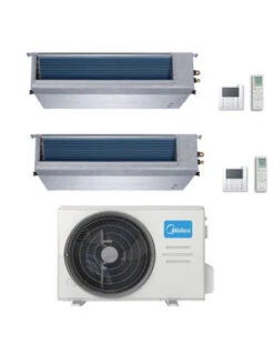 Climatizzatore Condizionatore Midea Canalizzato Dual 9000 + 18000 BTU Con U.E. M3OG-21HFN8-Q INVERTER Classe A++/A+